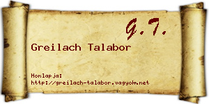 Greilach Talabor névjegykártya